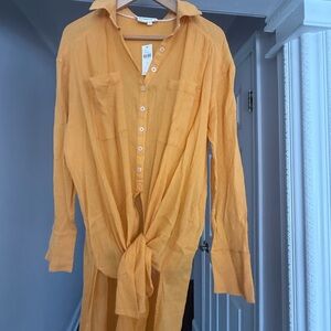 Anthropologie Orange Swim Coverup